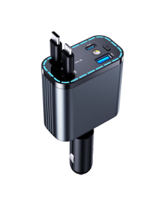 Newmine Car Charger Super Fast Charger 3-in-1 Retractable Cable Car Charger Cigarette Lighter with Cable Multi-function Converter Compatible with Huawei Apple 16 Android