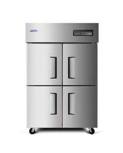 Star Premium Four-Door Commercial Refrigerator, Stainless Steel Vertical Large Capacity Double Temperature Freezer for Kitchen, All-Copper Tube Cooling BCD-960TA