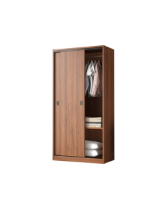 Xingdu Solid Wood Eco-Friendly Sliding Door Wardrobe, Home & Rental Bedroom Closet Storage Cabinet Two-Door Solid Wood Wardrobe