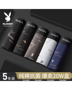 Playboy Men's Underwear Big Size Cotton Anti-Bacterial Boxer Briefs Printed Shorts XXL