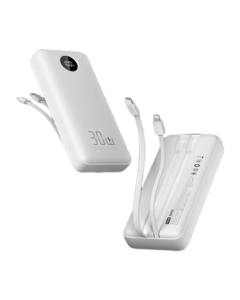 JingDong Jingzao 30W Fast Charging Power Bank with 3C Certification, JD Self-Operated, Flight-Approved, Built-in Cable, 20000mAh Large Capacity Portable Charger Compatible with iPhone 17, Xiaomi 17, Huawei, Honor