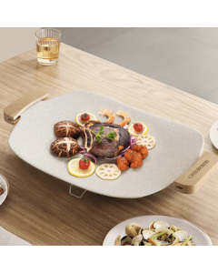 Oruibo Flavorful Delight - Korean-style Indoor/Outdoor Electric Grill Pan, Multi-functional Electric Griddle for Frying/Grilling/Roasting/Stir-frying