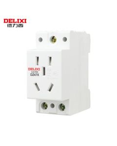 DELIXI DIN Rail Socket Modular Socket 2-Pole 220V Power Lighting Box Distribution Box Power Supply DZ47X 5-Hole 10A
