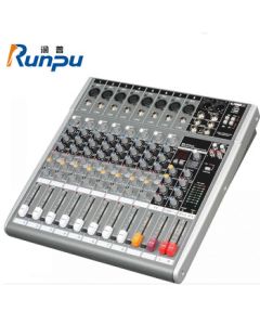 Runpu RP-MTY8008 Domestic Professional Audio Mixer for Stage Performances, Video Conferences, and Local Amplification with 48V Phantom Power, 8-Channel Low-Noise Analog Mixer