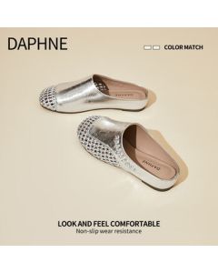 DAPHNE Summer 2025 New Hollow-Out Fashionable Versatile Retro Woven Roman Toe Sandals