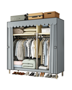 Le'Aijia Heavy-Duty Steel Tube Closet, Simple Wardrobe for Rental Homes, Fabric Closet for Dormitory and Bedroom, Full Steel Frame Structure Wardrobe