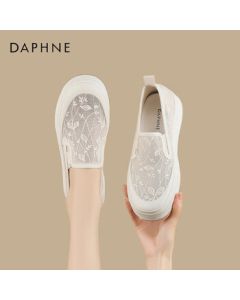 Daphne Women's Casual Shoes Breathable Mesh White Slip-On Fisherman Shoes 4024101682 Beige Size 37