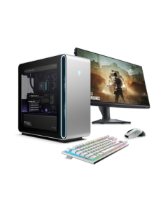 Alienware Area-51 High-End Gaming Desktop PC (Ultra 9 64GB 2TB RTX5080) Full Setup - Stellar Silver, Liquid Cooling, 80L