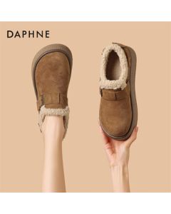 Daphne Platform Slippers Women's Fleece-Lined Warm Snow Boots Casual Birkenstock Shoes 4024608017 Camel 38