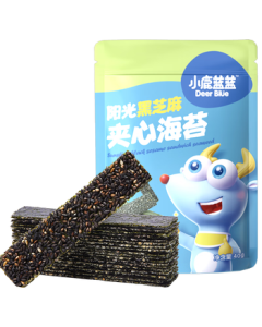 Deer Baby Black Sesame Seaweed Crisp Snack for Kids, Fresh and Crispy Seaweed with Crunchy Texture, Travel Snack, 40g