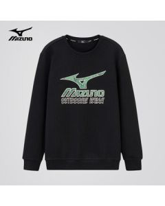 Mizuno Men's Outdoor Sweatshirt - Spring/Autumn Round Neck Versatile Long-Sleeve T-Shirt Loose Casual Pullover (Black, L)