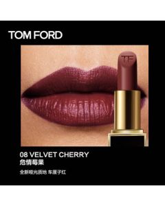 TOM FORD Lip Color 08# 3g (TF Classic Lipstick for Women, Rich Cherry Red, Matte Finish, Birthday Gift Set for Girlfriend)