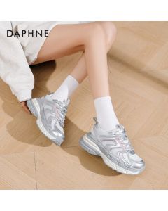 Daphne Platform Dad Shoes Women's 2025 Spring Fashion Casual Sneakers Running Shoes - Silver Pink, Size 36