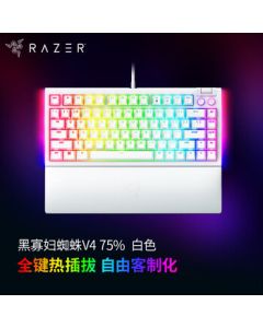 Razer BlackWidow V4 75% Hot-Swappable Keyboard Gasket Mount Custom Mechanical Keyboard RGB Backlit Gaming Keyboard (White)