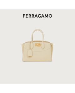 Ferragamo Women's White Soft Studio Handbag (Medium) 0786170 Gift for Girlfriend