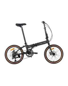 JINGDONG F8 Folding Bike 7-Speed Aluminum Alloy 20-inch Commuter Bicycle for Adults and Students, Ceramic Black