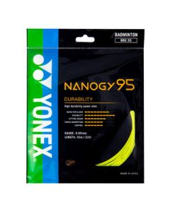 YONEX Badminton String - Durable Type, Nano Material, High Elasticity, BG-95 Fluorescent Yellow Single Pack
