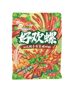 Haohuanluo Spicy Chili Cilantro River Snail Rice Noodles - Liuzhou Specialty Instant Rice Vermicelli for Late-Night Snacks, Sour & Spicy Flavor