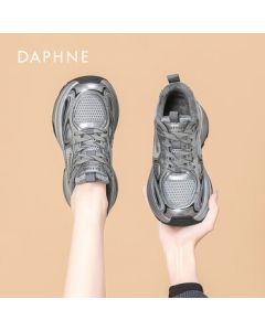 DAPHNE Daphne Platform Chunky Sneakers Women's Sports Running Shoes Canvas Shoes Light Gray 38