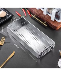 FATTBAO 304 Stainless Steel Chopsticks Holder, Utensil Drainer, Spoon and Chopsticks Storage Box, Large Kitchen Cutlery Container
