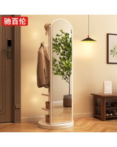 Chibailun Dressing Mirror Full-Length Mirror with Rotatable Stand, Multi-Functional Wardrobe Integrated Mirror for Home Bedroom