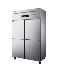 DEMASHI Commercial Four-Door Refrigerator, Large Capacity Four-Door Kitchen Freezer Dual-Temperature Ice Cabinet BG-900C-2W [Top Freezer Bottom Fridge] Luxury Model