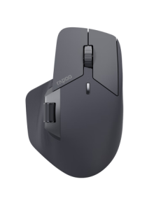 Rapoo MT760 Large Wireless/Bluetooth/Wired Multi-Mode Office Mouse - Cross-Screen Transfer, Ergonomic Design, Silent Buttons, 11 Programmable Keys, 150-Hour Battery Life, Black
