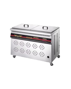 DEPAILONG Commercial Electric Deep Fryer, Oil-Water Separation Fryer, Electric/Gas Single-Cylinder Large-Capacity Vertical Doughnut Fryer 110L-380V 12KW Electric Model