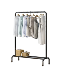 Yicai Nianhua Metal Coat Rack, Bedroom Hanging Clothes Stand, Floor Simple Garment Rack, Upright Clothes Hanger, Drying Rack 2092BK2