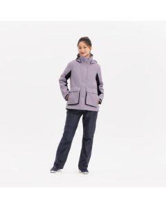Decathlon Women's Windproof, Waterproof, Outdoor Cold-Weather Fleece-Lined Jacket with Detachable Hood - Sailing 300-5653967