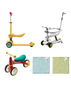 babycare Maternity Kit 5 - Outdoor 2-in-1 Foldable Scooter + Ride-On + Belly Wrap + Balance Ride-On