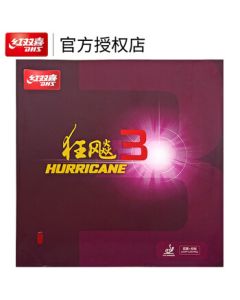 DHS Hurricane 3 Neo Table Tennis Rubber - Black, 38 Degrees, 2.2mm