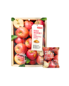 JD Jingzao Aksu Thick-Cut Apple Slices 335g, Triple-Steamed & Triple-Sun-Dried, No Additives, Individually Packed, Healthy Xinjiang Snack for Kids