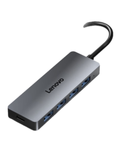 Lenovo USB3.0 Metal Hub High-Speed 4-Port Splitter Dock HUB Expander for Laptop Multi-Port Adapter Converter with Type-C Power Supply