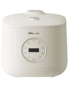 Bear Smart Rice Cooker - One-Touch Quick Cooking, Multi-Function with Timer and Steamer Basket, Black Inner Pot with Red Exterior, Teflon Aluminum Pot DFB-N30K1 [ZMD Safety Series]