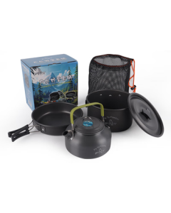 Feitule (FTLY) Outdoor Cookware Set - Camping Pot, Kettle, and Frying Pan - GJSJT01 - Black