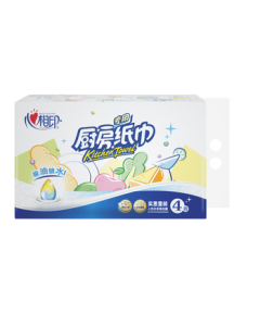 Xiangyin Kitchen Paper Towels 60 Sheets*4 Rolls, Extra Large & Thick, Oil-Absorbent & Water-Locking, Food-Grade