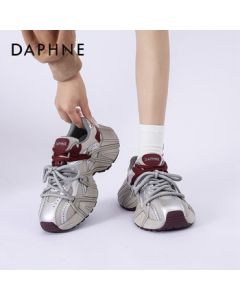 DAPHNE Women's Chunky Dad Shoes 2025 New Summer Sneakers with Height Increase in Gray Casual Sports Shoes