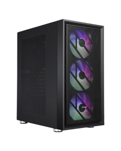 SAMA Vermilion Air Desktop Computer Case - Front Iron Mesh Panel/Dual-Sided Cooling Vents/6 Fan Mounts/Wide Chassis/Supports ATX Motherboard, 240mm Liquid Cooling, and Vertical GPU Installation