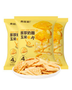 Lab Thick Cheese Corn Chips Non-Fried Snacks High Dietary Fiber 30g*3 for Binge-Watching