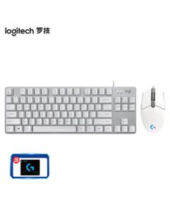 Logitech K835 Wired Mechanical Keyboard and Mouse Combo - White, TTC Red Switch Mechanical Keyboard, 84 Keys, RGB Mouse [K835 + G102 White + Mouse Pad]