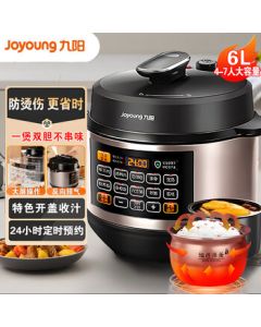 Joyoung Electric Pressure Cooker 6L [High-Pressure Fast Stew] Dual Inner Pots, 24H Smart Preset Timer, 4-6 Person Large Capacity, Multi-functional Household Rice Cooker & Pressure Cooker Y-60C817