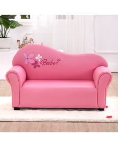 Manluolu Princess Children's Sofa for Girls, Lovely Lazy Boy Sofa for Kids, Deep Pink Double Curved Back