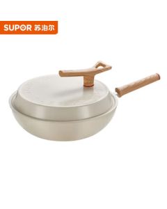 SUPOR Red Dot Non-Stick Wok Lightweight Frying Pan 30cm for Gas & Induction Cooktops PC30QL1