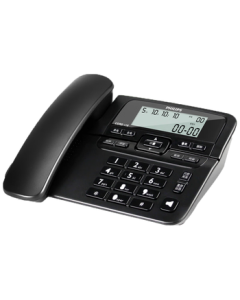 PHILIPS Corded Telephone Landline for Home and Office, Caller ID, Dual Port, Battery-Free, CORD118 Black