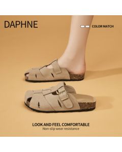 DAPHNE Women's Retro Platform Sandals 2025 Summer New Versatile Fashion Slip-On Casual Shoes