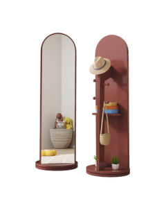 Chibailun Dressing Mirror Full-Length Mirror for Home Bedroom Floor Mirror Multifunctional Rotatable Mirror with Hooks and Storage