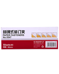 deli 80mm Closed Metal Binding Clips 50 Sets/Box 5547 (Silver)