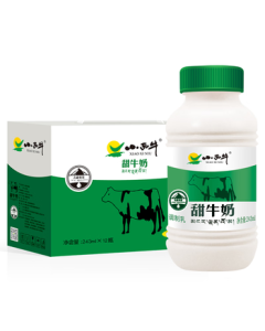 Xiaoxiniu Qinghai-Tibetan Milk Source Sweet Milk - Plateau Specialty Sweet Milk Breakfast Milk 243ml*12 Bottles (Whole Box)