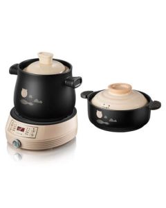 Bear DSG-B40J3 Electric Clay Pot Split-Type Dual Pot (Soup Pot + Stewing Pot) for Simmering Soup and Congee